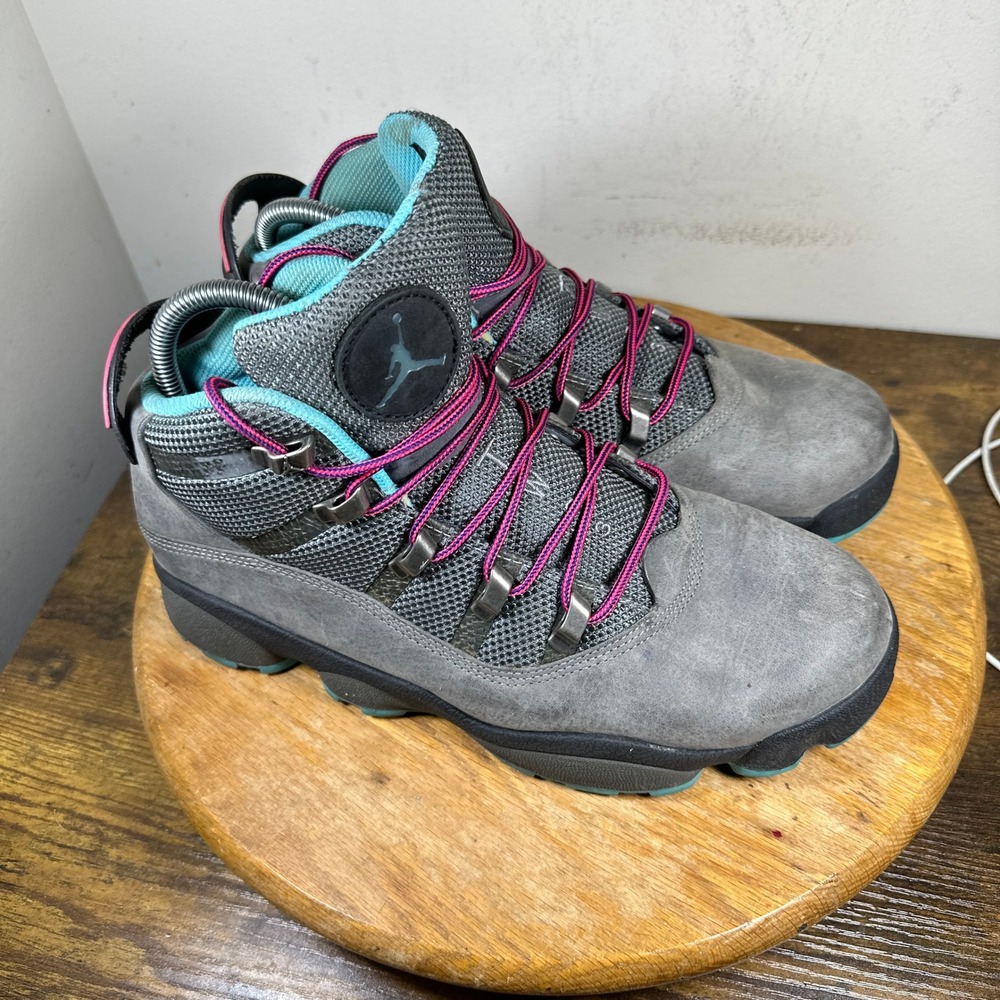 Jordan 6 Rings Winterized Boots Mens 8.5 Grey Teal Magenta 414845-002 2010